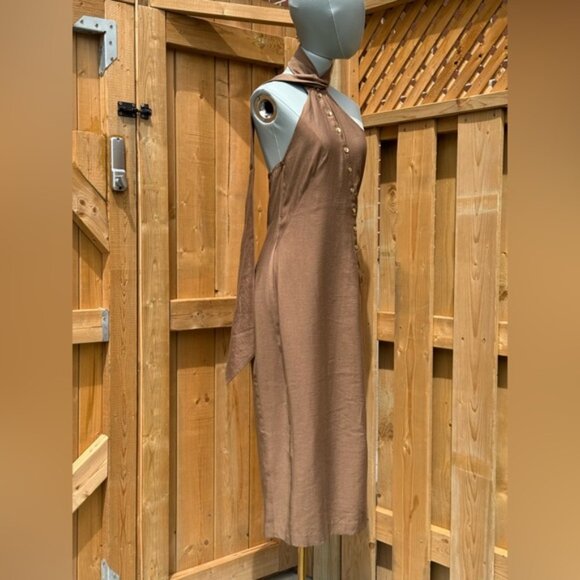 🆕 CULT GAIA 🧿 NWOT Romia Button-Detail Dress, Affogato Brown - Sz S - Picture 9 of 15